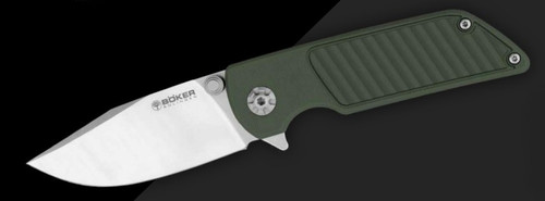 Boker Sherman EDC G10 OD Green Frame Lock Folding Knife Magnacut Blade